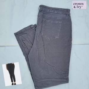 crown & ivy Gray Skinny Corduroy Pants - Size 16 (Great Condition)